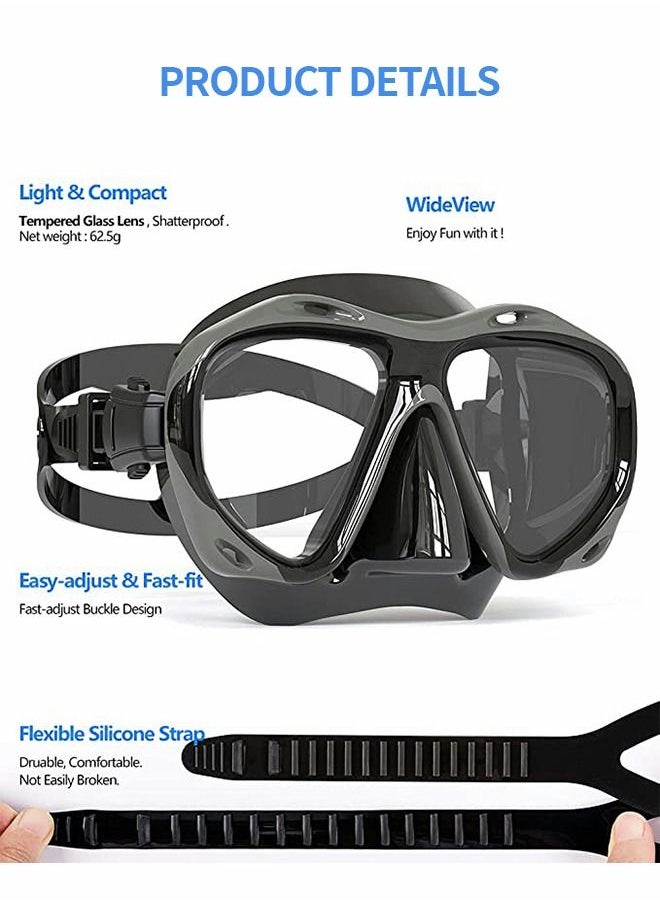 Snorkel Diving Mask, Panoramic HD Swim Mask, AntiFog Scuba Diving Goggles, Silicone Skirt Tempered Glass Dive Mask Adult Youth Swim Goggles with Nose Cover for Diving, Snorkeling, Swimming - pzsku/ZA696A4251E36E76EBEEEZ/45/_/1657510370/1d4e3552-2130-4e90-909b-3e3bfc1fe997