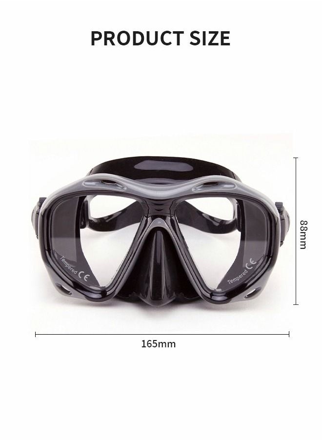 Snorkel Diving Mask, Panoramic HD Swim Mask, AntiFog Scuba Diving Goggles, Silicone Skirt Tempered Glass Dive Mask Adult Youth Swim Goggles with Nose Cover for Diving, Snorkeling, Swimming - pzsku/ZA696A4251E36E76EBEEEZ/45/_/1657510370/cf0b9492-8a56-4790-a928-9b79dcdd4e6c