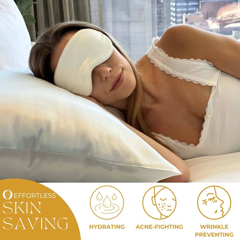 PROMEED White Silk Pillowcase 2 Pack for Hair and Skin, Both Sides 100% 23 Momme Mulberry Silk Pillow Case Set of 2 with Hidden Zipper, Soft and Breathable (Standard 20"x26", White) - Image 4