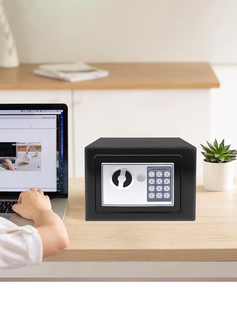 Arabest Safe Box for Home security, Electronic money box with Digital Keypad and Keys, small safe Lock Box Steel Construction 4.6L cash box Money Jewelry Document safe, 23 x 17 x 17 cm, Black - Image 2