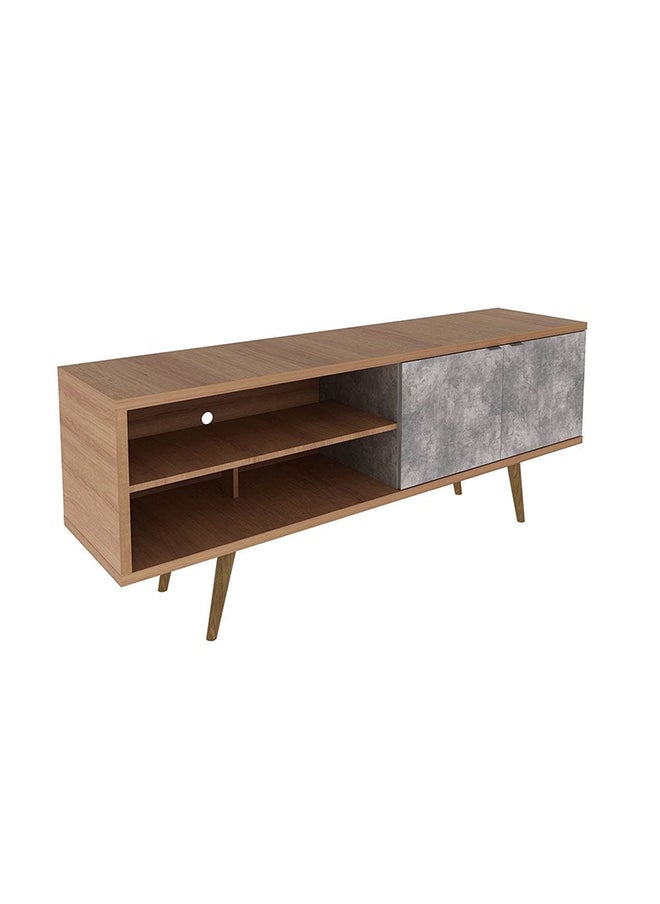 DANUBE HOME Wynn Tv Cabinet With 2 Doors Up To 60 Inches Entertainment Wall Tv Unit Wooden Tv Rack Stand Media Console Table For Living Room L 160x38.8x64 Cm Light Brown/Grey  - Image 3