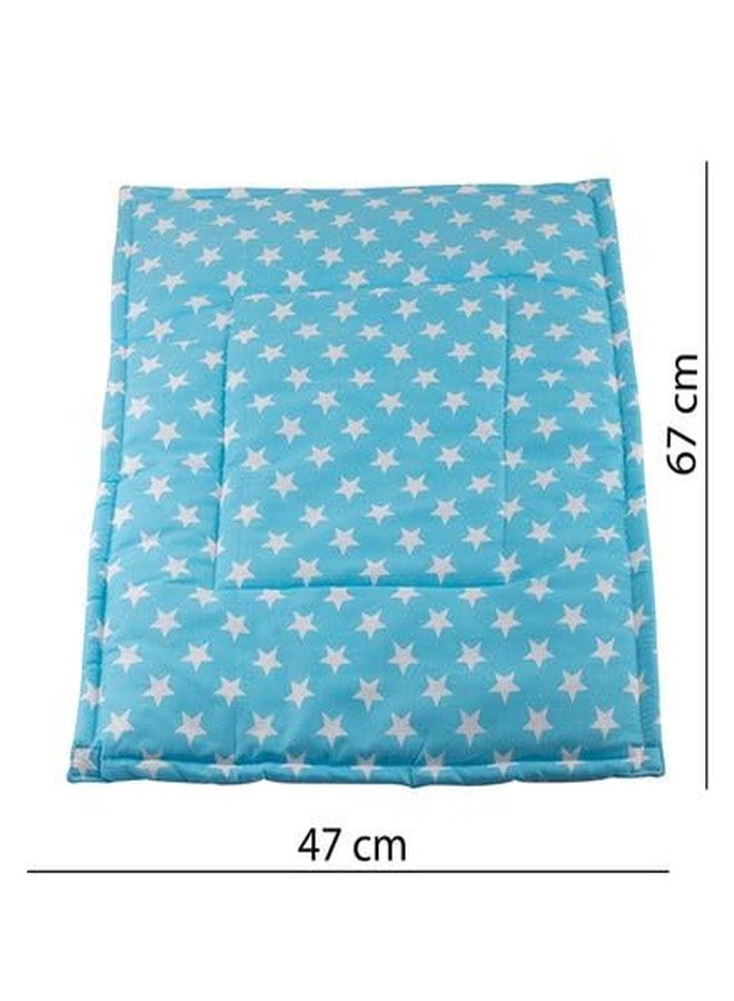 Mittenbooty® Baby Soft Quilted Cotton Sleeping mat Changing Sheet Pack of 3 (StarBlue) - Image 3