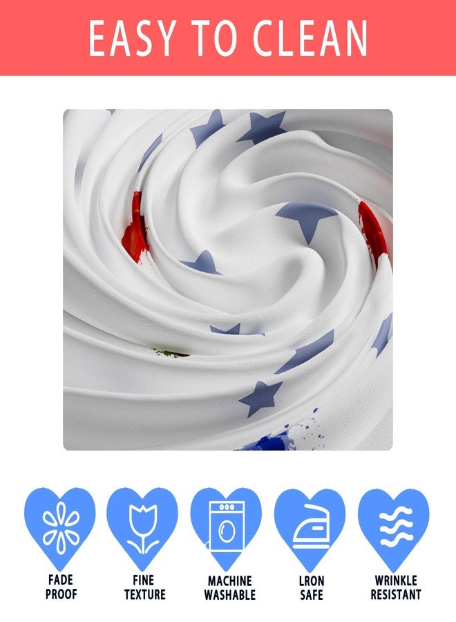 XCHI America Stars Red Blue Flowers Patriotic 4th of July Memorial Day Independence Day Tablecloth Rectangle Washable Table Covers for Home Party Decorations 60x84 Inch - Image 4
