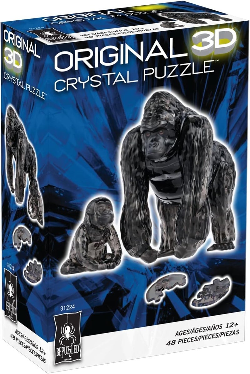BePuzzled Gorilla and Baby Original 3D Crystal Puzzle Perfect for Puzzlers Ages 12 and Up Challenging to Complete and Beautiful to Display Collect Them All - Image 2