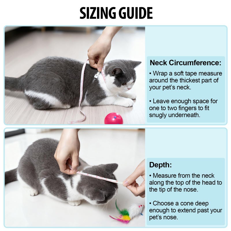 Depets Cat Cone Collar Soft, Adjustable Lightweight Cat Recovery E Collar to Stop Licking for Kitten Puppies Rabbits, Waterproof Pet Cone for Small Animal After Surgery Grooming, Neck Girth 7 in - Image 3