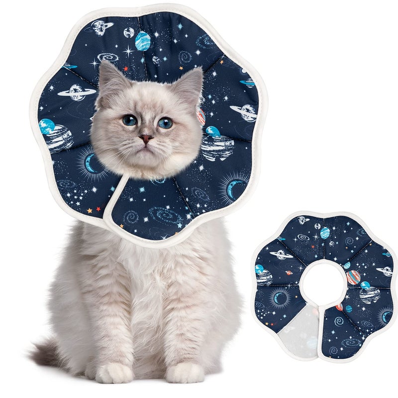Depets Cat Cone Collar Soft, Adjustable Lightweight Cat Recovery E Collar to Stop Licking for Kitten Puppies Rabbits, Waterproof Pet Cone for Small Animal After Surgery Grooming, Neck Girth 7 in - Image 1