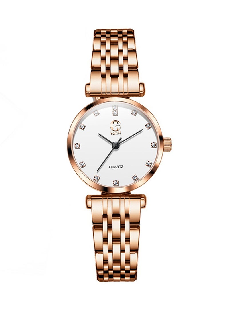 Gsquare Women's Analog Quartz White Dial Stainless Steel Watch-5596  - Image 1