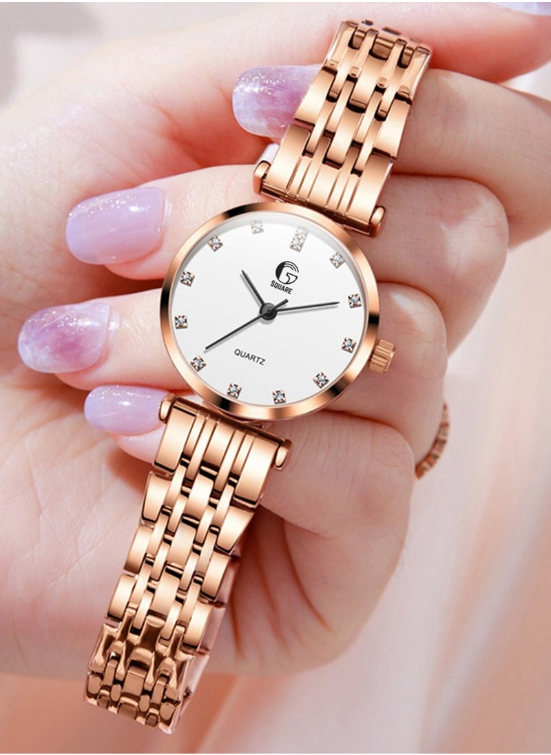 Gsquare Women's Analog Quartz White Dial Stainless Steel Watch-5596  - Image 3