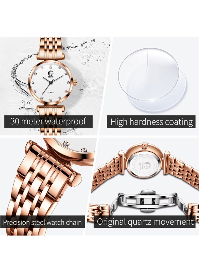Gsquare Women's Analog Quartz White Dial Stainless Steel Watch-5596  - Image 5