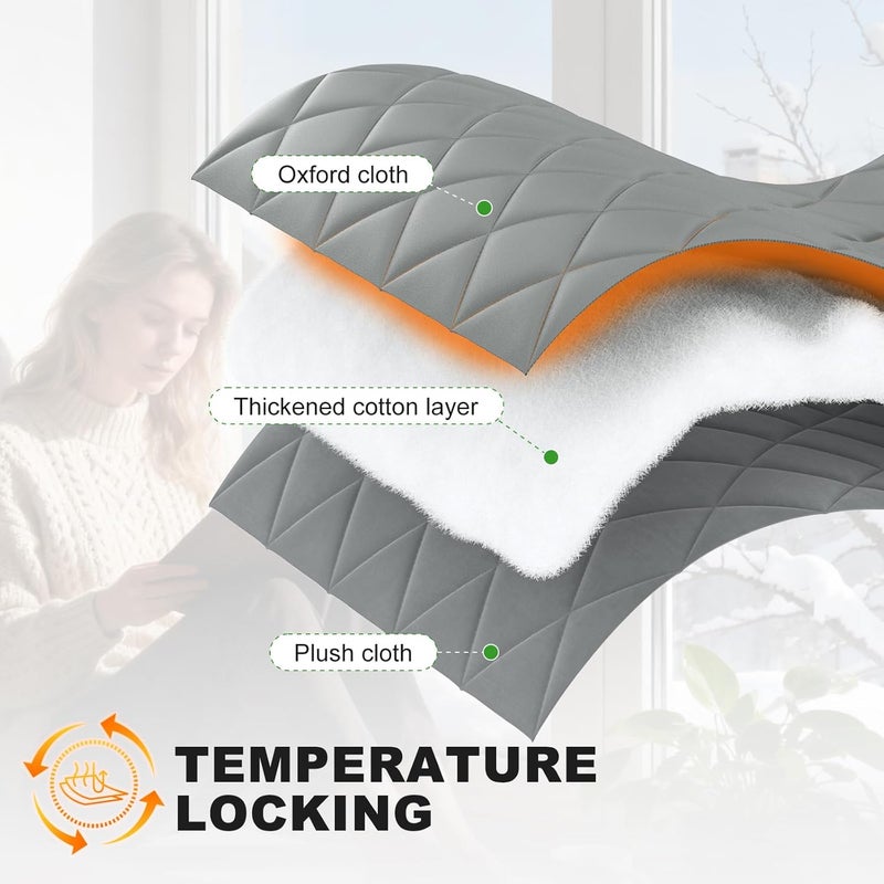 AGHITG Thermal Window Cover for Winter,38" X 62" for Window Insulation for Winter, Oxford Cloth Cotton Layer Thermal Window Cover to Keep Heat, Window Insulation Kit Fits Up to 3 x 5 Ft Window - Image 5