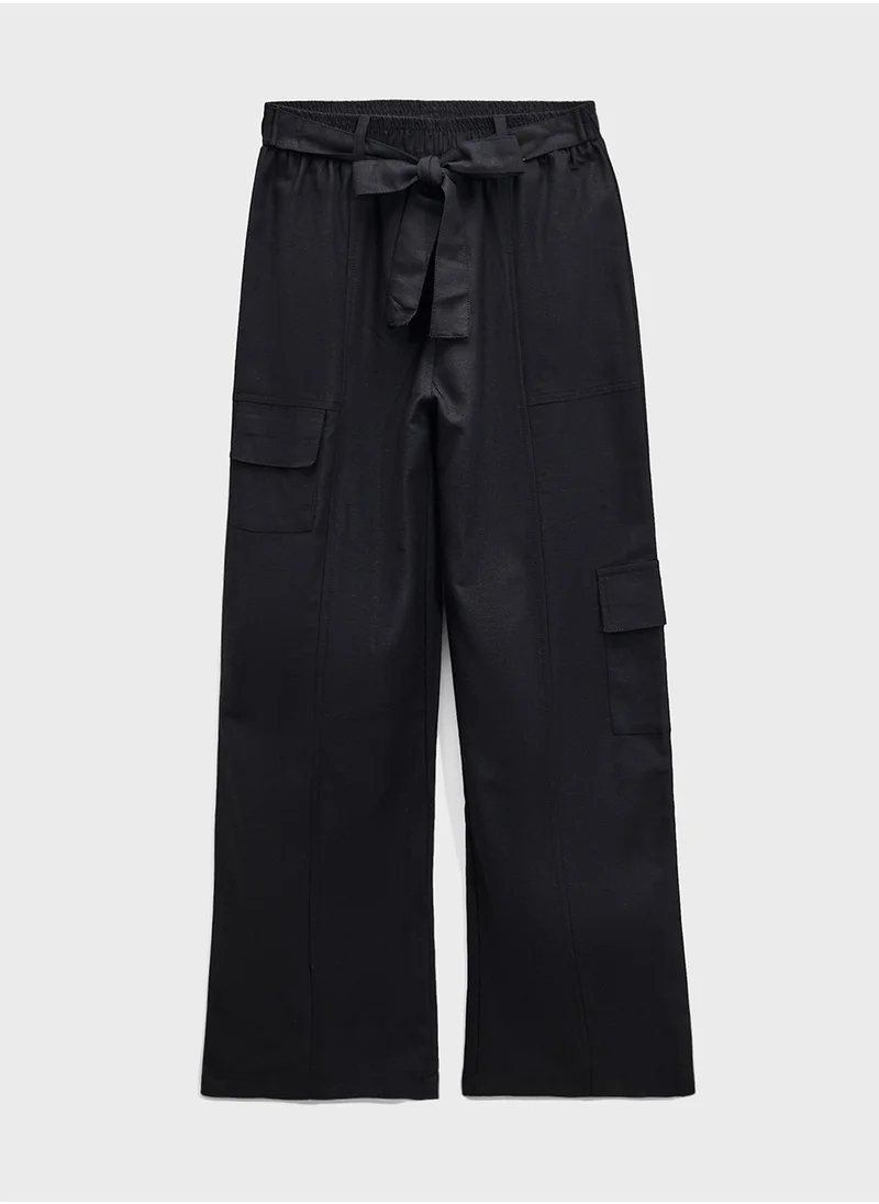 Ripples Girls Wide-Leg Cargo Pant