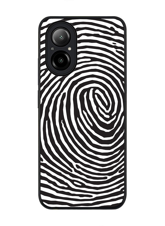 Stylizedd Rugged Black Edge Case for Realme C67 4G, Slim fit Soft Case Flexible Rubber Edges Anti Drop TPU Gel Thin Cover -  Finger Prints - Image 1