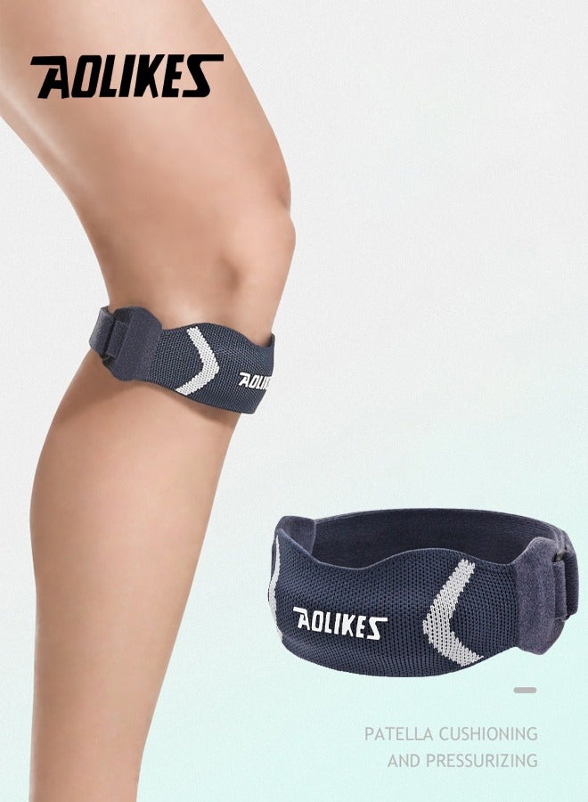 AOLIKES 1 Pack Premium Sports Patella Strap, Adjustable, Breathable & Shock Absorption Patella Band, Patella Tendon Knee Support for Sport, Workout, Fitness, Meniscus Tear, Arthritis, ACL, Joint Pain Relief (One Size, Indigo) - Image 1