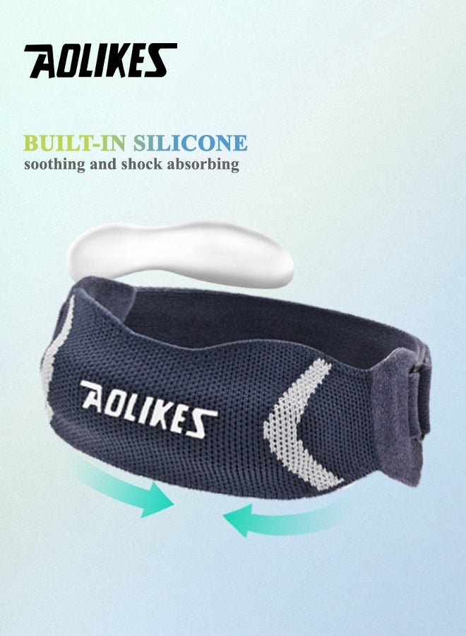 AOLIKES 1 Pack Premium Sports Patella Strap, Adjustable, Breathable & Shock Absorption Patella Band, Patella Tendon Knee Support for Sport, Workout, Fitness, Meniscus Tear, Arthritis, ACL, Joint Pain Relief (One Size, Indigo) - Image 2