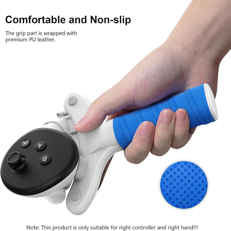 NALACAL Table Tennis Paddle for Meta Quest 3, Controller Grips for VR Game, Right Hand Fit, Compatible with Controller Accessories (Not for OEM Charging Dock Battery) - Image 3