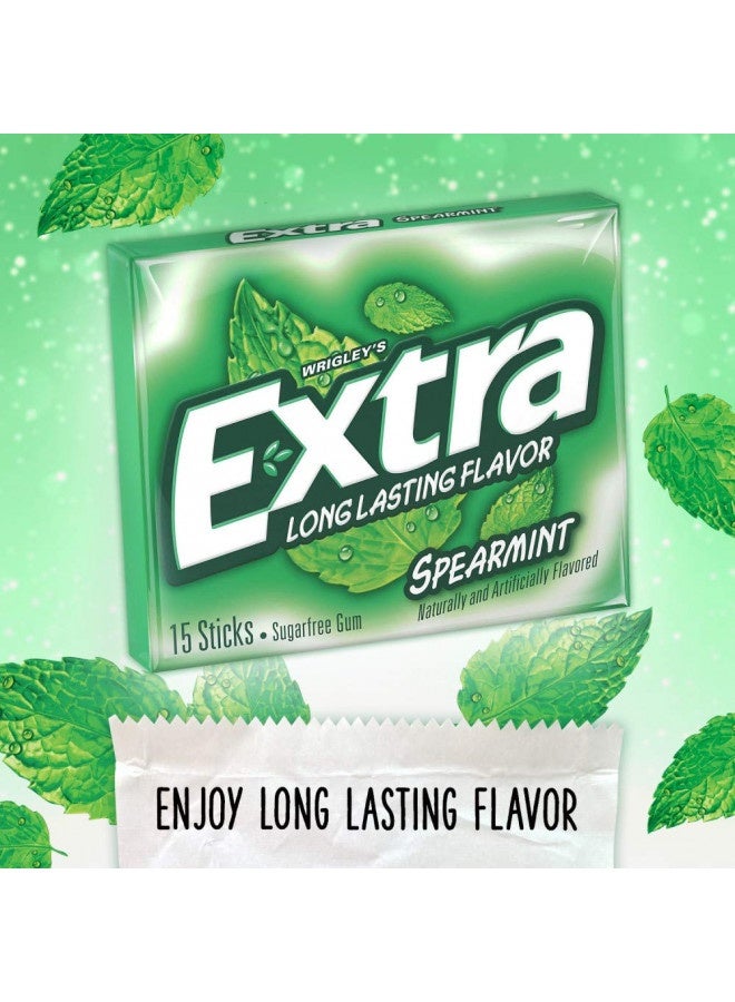 Extra Extra Spearmint Sugarfree Chewing Gum, 15 Pieces (Pack Of 10)  - Image 1