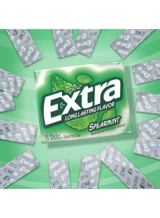 Extra Extra Spearmint Sugarfree Chewing Gum, 15 Pieces (Pack Of 10)  - Image 3