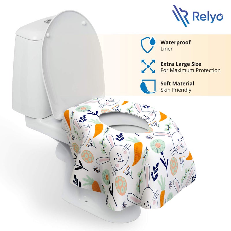 Relyo Disposable Toilet Seat Cover for Travel â€“ 20 Pack with Covers Wrapped in Sets of 2, Non-Flushable Liners, Fits Most Seats â€“ Kids, Toddlers, Adults - Image 2