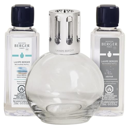 MAISON BERGER Lampe Berger Giftset - Starter Round - Home Fragrance Diffuser - Includes 2 Fragrances So Neutral and Ocean Breeze - 250 milliliters - 8.45 Fluid Ounces - Image 1