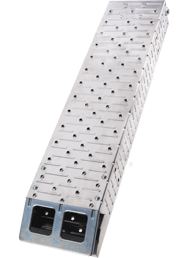 Oxford Stainless Steel Foldable Motorcycle Ramp, Silver, One Size - Image 1