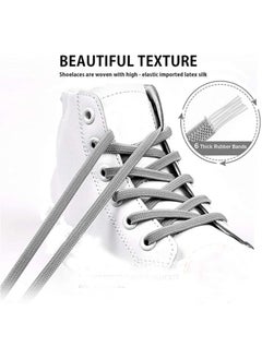 MIRFA Elastic No Tie Shoe Laces For Adults, Kids, Elderly,System With Elastic Shoe Laces(1 Pair), 01-black, X-Large  - Image 3