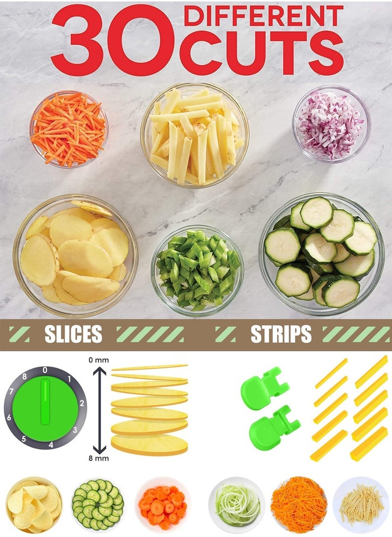 QUTOOB Multi-purpose Vegetable Chopper Mandoline Vegetable Slicer, Adjustable Food Slicer, Fruit Slicer, Manual Hand Press Vegetable Cutter For Potatoes, Onions, Apples, Vegetables, Fruits,Cheese, and More  - Image 4