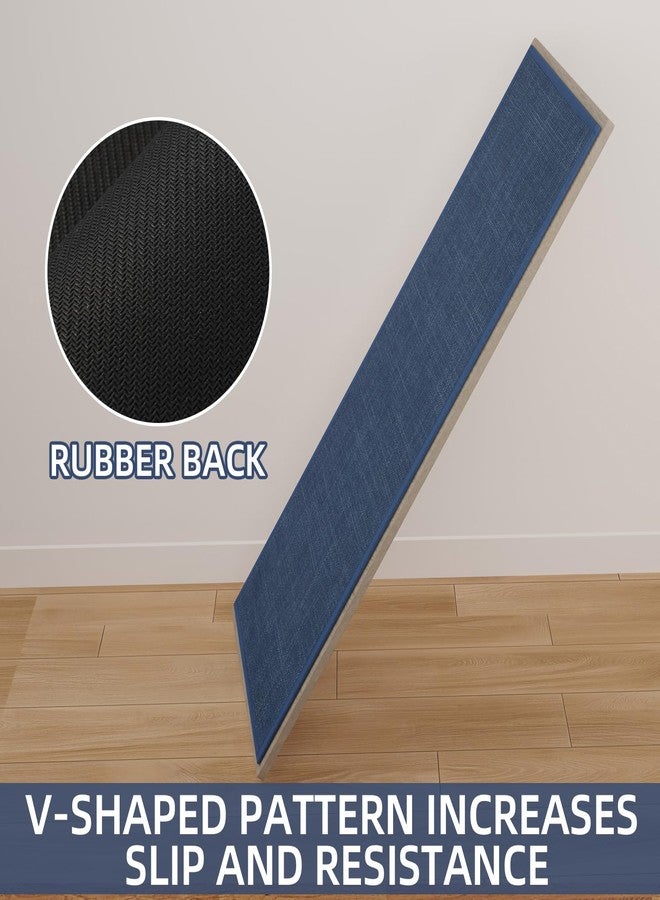 SUMLANS Kitchen Mat Set of 2 PCS, Cushioned Non Slip Rugs for Kitchen Floor, Absorbent Runner Comfort Standing Mats Washable for Kitchen, Office, Home (Dark Blue, 17.3"x47"+17.3"x30") - Image 5