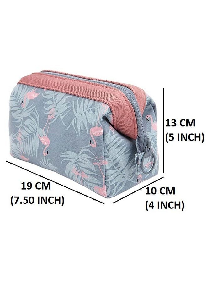 Bluwings Multifunction Printed Cosmetic Makeup Stationery Vanity Jewellery Travel Pouch Purse Organizer with Premium Zipper for Women and Girls (1 PCS- Grey) - Image 3