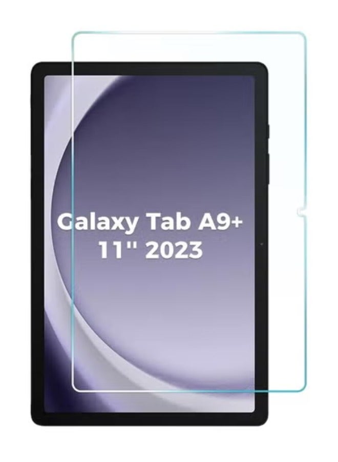 واقي شاشة لجهاز سامسونج جالاكسي تاب A9 بلس 11 انش 2023 (Samsng Galaxy Tab A9+ Plus Tablet, M-X210/X215/X216/X218)، طبقة من الزجاج المقوى- شفاف - Image 1