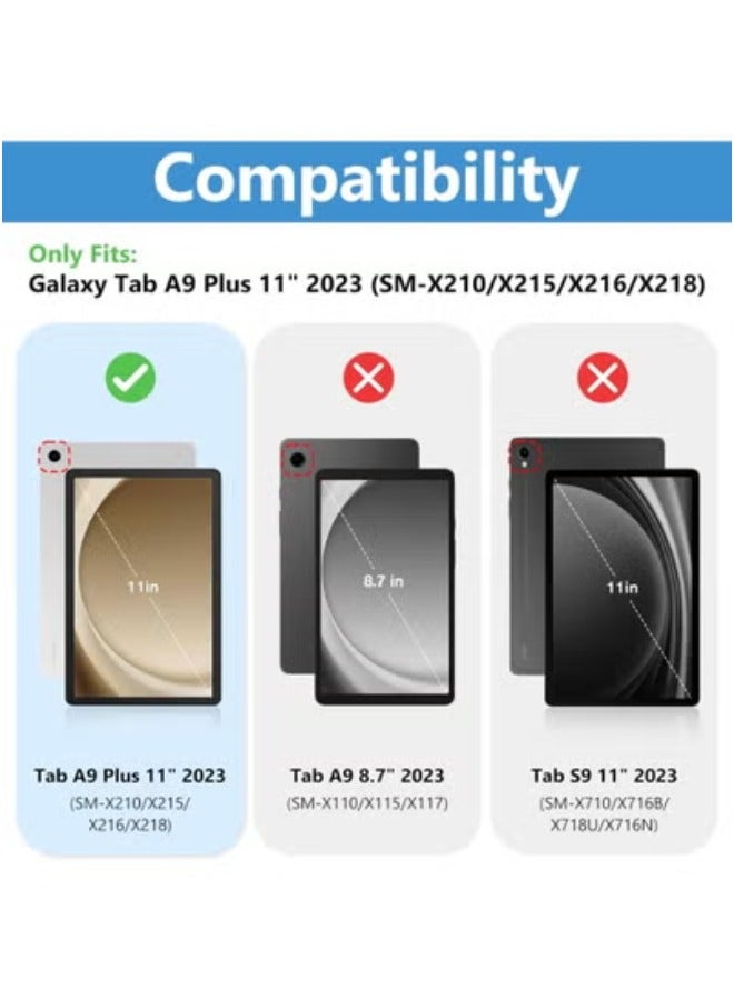 واقي شاشة لجهاز سامسونج جالاكسي تاب A9 بلس 11 انش 2023 (Samsng Galaxy Tab A9+ Plus Tablet, M-X210/X215/X216/X218)، طبقة من الزجاج المقوى- شفاف - Image 2