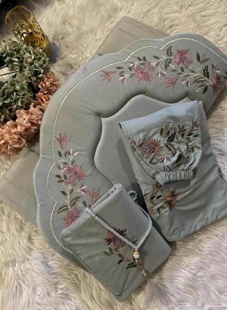 Gerenic Luxury 3-Piece Embroidered Prayer Rug Set - Tiffany - Image 4