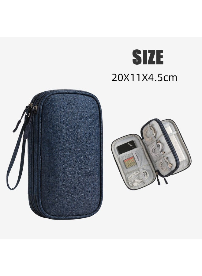 حقيبة تنظيم إلكترونية للسفر لكابلات USB وإكسسوارات، مقاومة للماء لشحن باور بانك وكابلات الشحن والفأرة وسماعات الأذن وحافظة تخزين فلاش درايف - Image 2