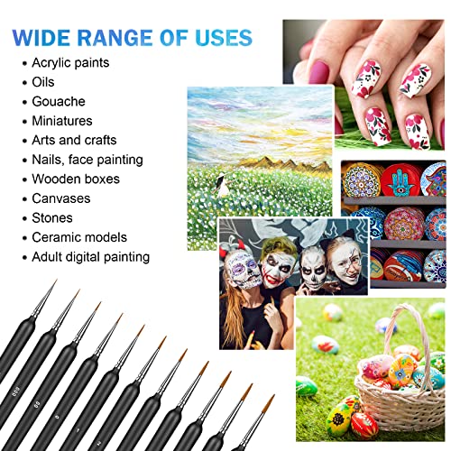 MicoSim 11Pcs Paint Brushes,Miniature Paint Brushes with Ergonomics Grip Handles,Detail Paint Brush Set for Fine Detailing & Art Painting - Acrylic, Watercolor,Oil,Models, Warhammer 40k… - Image 5