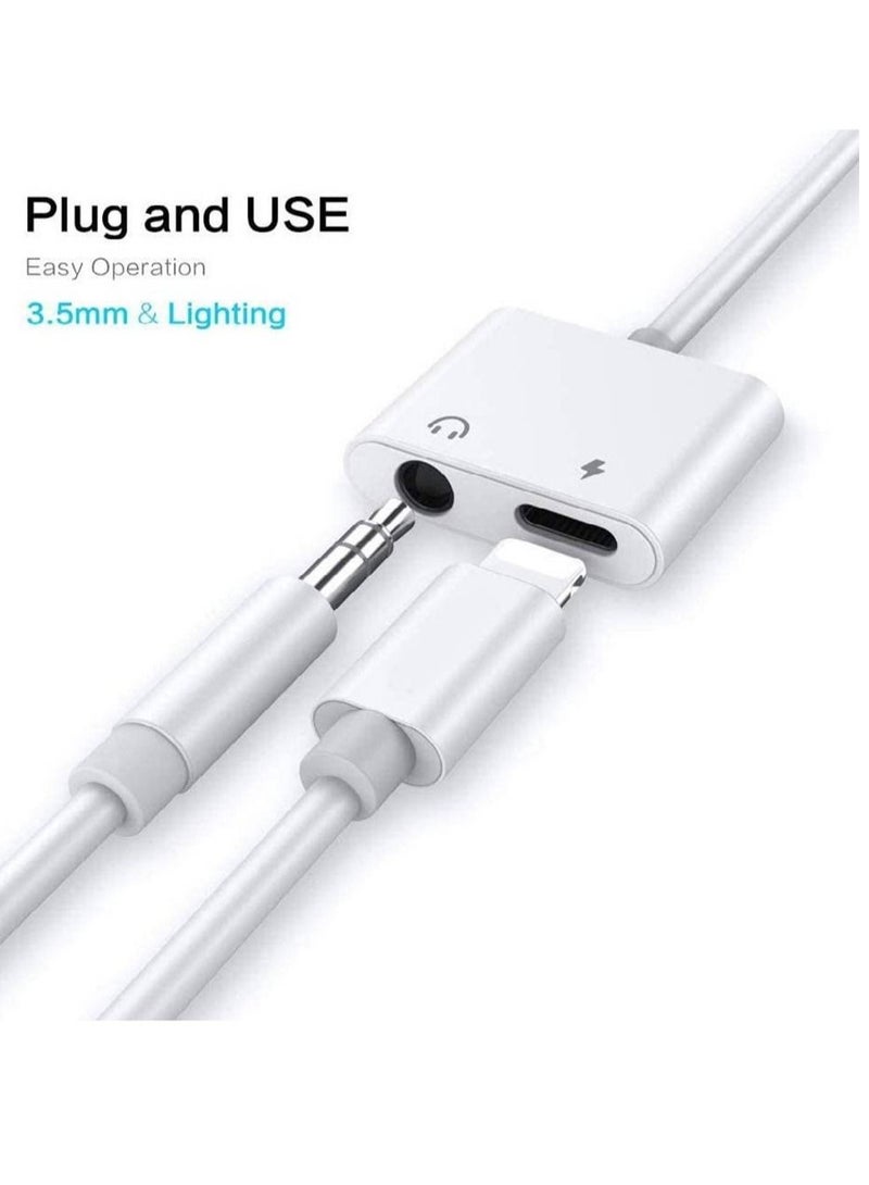 جينيكست 2 pack Headphones Jack Adapter for iPhone, 2 in 1 Charger, Aux Audio Splitter Dongle Adapter for iPhone, for iPad, for iPod, Support All iOS System - Image 2