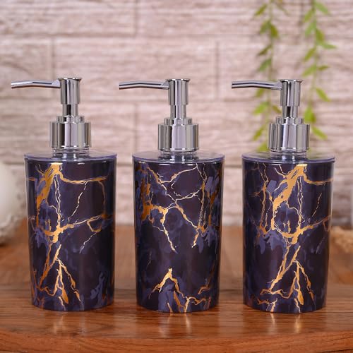 Shenron Refillable Liquid Soap Dispenser, Unbreakable Plastic Dispenser for Sanitizer, Lotion, Shampoo & Handwash Bottle for Kitchen, Bathroom, Shower, Wash Basin, Sink - 250ML (Purple, Pack of 3) - Image 1