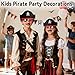 Halatool 36 Set Pirate Accessories Bulk for Kids Include 36 Felt Pirates Hats with 36 Eye Patches and 36 Mustaches Pirate Costume Accessories for Halloween Masquerade Cosplay Party Favors Decor - Image 4