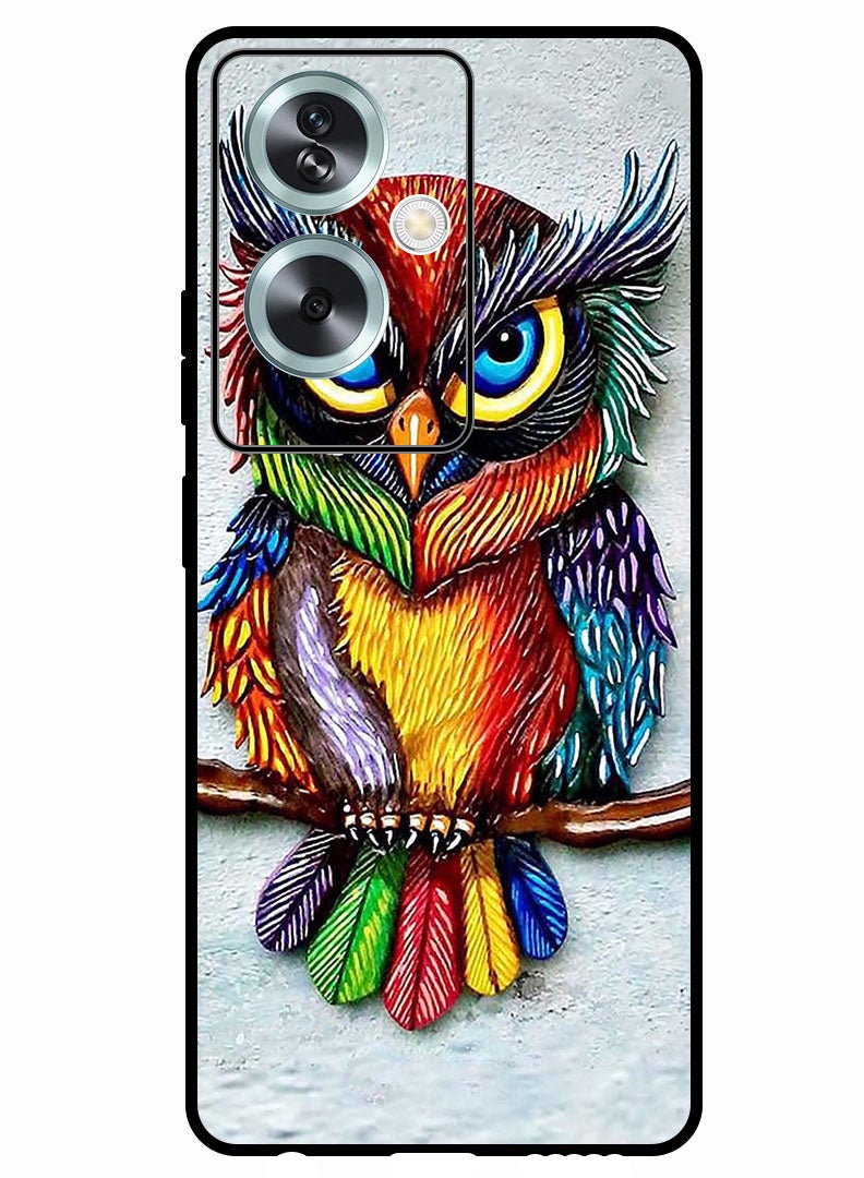 Theodor Protective Case Anti Scratch Shock Proof Bumper Cover For Oppo A2 Paint Owl - Image 1