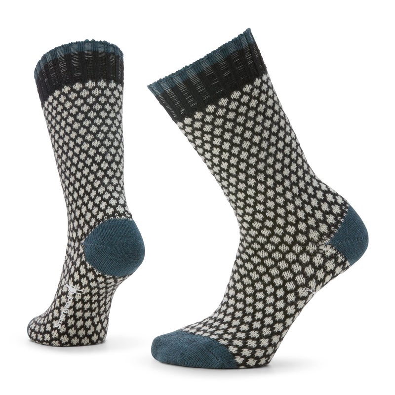 Smartwool Everyday Popcorn Polka Dot Full Cushion Merino Wool Crew Socks For Men and Women, Black, Large - Image 1