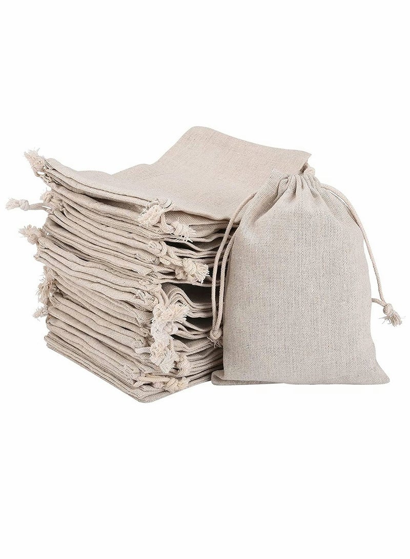 KASTWAVE 30Pcs Cotton Gift Bags Biodegradable Bags with Drawstring Diy Craft Gift Bags Burlap Canvas Pouches Bags Sack Drawstring Wedding Party Favor Jewellery Pouches Storage Wrap Gift Bags - Image 1