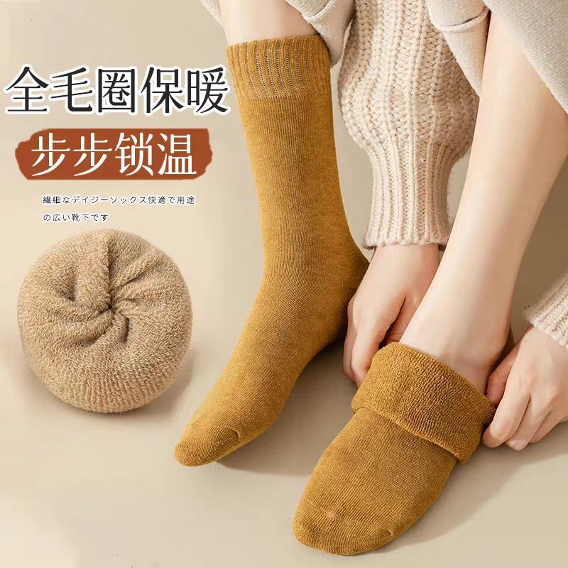 Thick Terry Socks For Men And Women, Winter Fleece-Lined Towel Socks, Versatile, Cold-Resistant Sleep Socks, Home Warm Socks, Maternity Socks - Image 4