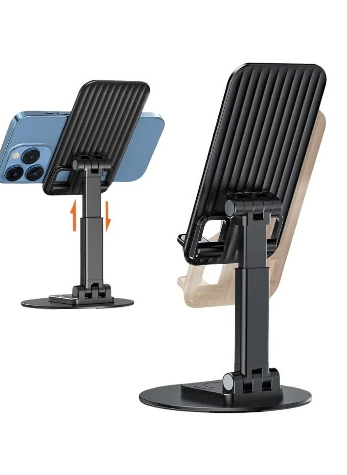 Jmary Jmary MK-59 Phone Holder With 360° Rotation Phone Stand Desk For Smartphones With Adjustable Angle Height Black  - Image 2