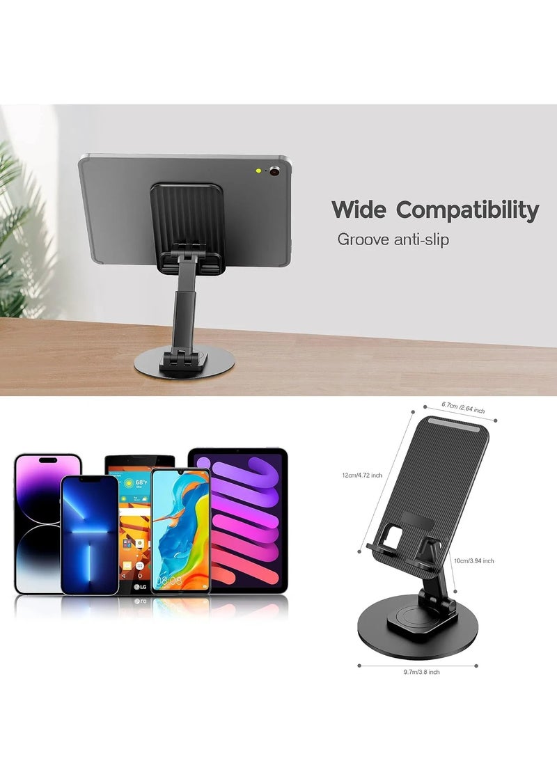 Jmary Jmary MK-59 Phone Holder With 360° Rotation Phone Stand Desk For Smartphones With Adjustable Angle Height Black  - Image 3