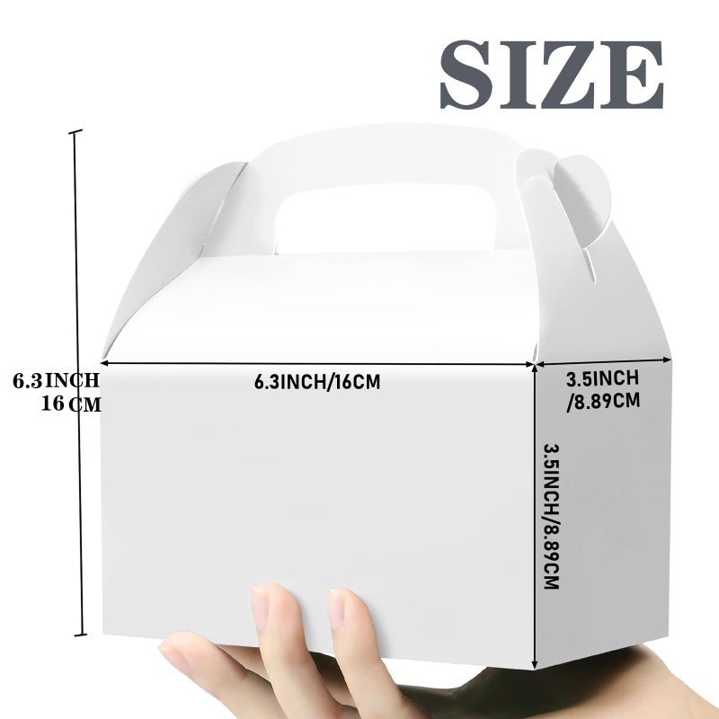 Oletx 30-Pack White Party Favor Treat Boxes, Goodie Gable Paper Gift Boxes with Handles. Perfect for Wedding, Birthday, Graduation, Babyshower. - Image 2