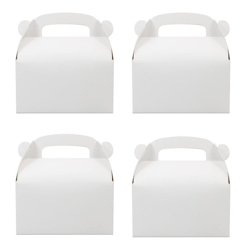 Oletx 30-Pack White Party Favor Treat Boxes, Goodie Gable Paper Gift Boxes with Handles. Perfect for Wedding, Birthday, Graduation, Babyshower. - Image 1