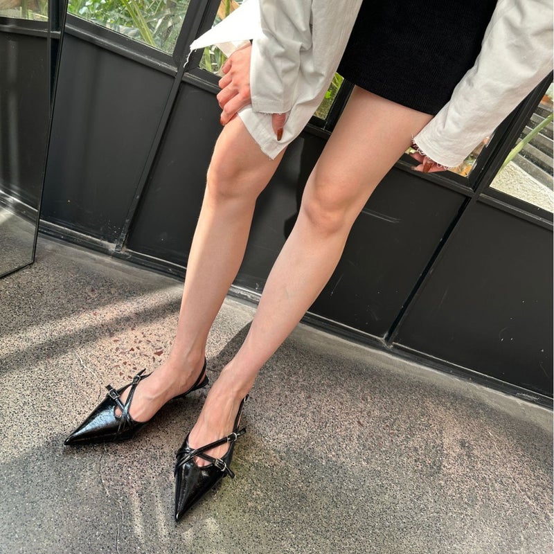 French Fashion High Heels 2025 Elegant Socialite Baotou Empty Sandals Simple Single-Layer Shoes - Image 5