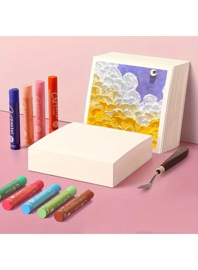 50 قطعة من ورق الرسم الزيتي المربع الممتاز - أوراق قماش سميكة جدًا للفنانين - Image 4
