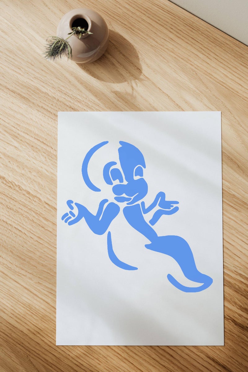 STENCILAIR Casper The Friendly Ghost Custom Cut Stencil, 5.5x5.5 Inch for DIY Art, Scrapbooking, Wall Painting & More - Image 3
