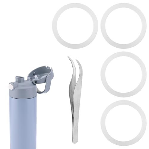 Gosknor 4pcs Bottle Seal Rings, Silicone Water Bottle Gasket Replacement Accessories for Thermos Funtainer 16 oz Stainless Steel Vacuum Insulated Bottle - Image 1