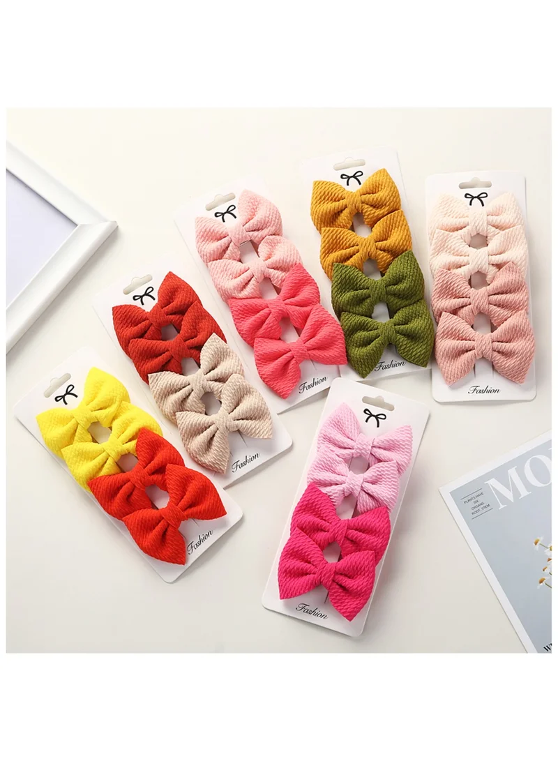 D'Daniela Nisha Ribbon Bow Clip Set For Babies and Girls -  Pink & Hot Pink