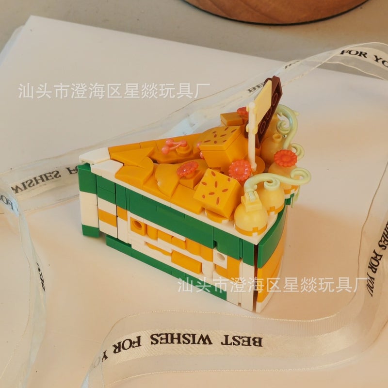 Flower Cake Chinese Building Blocks Food Fruit Model Assembled Toys Creative Ornaments Girl Series Birthday Gift - Image 1